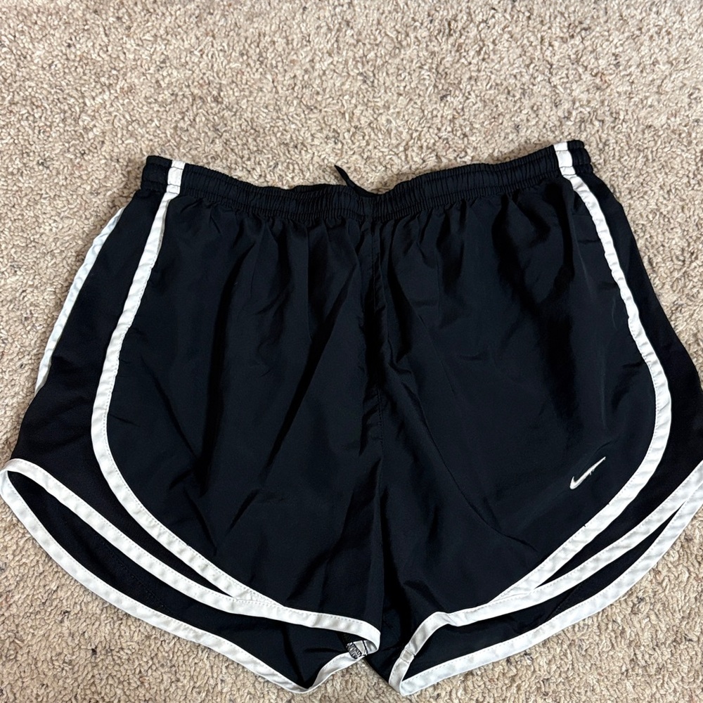 Nike Women's Black and White Athletic Shorts